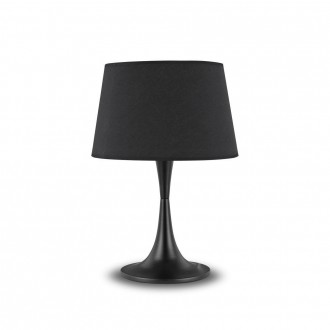 IDEAL LUX 110455 | London-IL Ideal Lux asztali lámpa - LONDON TL1 BIG NERO - 48,5cm kapcsoló 1x E27 fekete, fehér