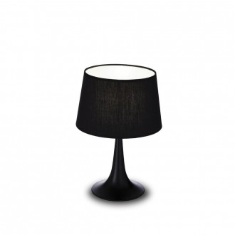 IDEAL LUX 110554 | London-IL Ideal Lux asztali lámpa - LONDON TL1 SMALL NERO - 36,5cm kapcsoló 1x E27 fekete, fehér