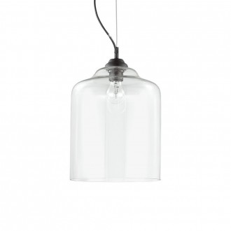 IDEAL LUX 112305 | Bistro-IL Ideal Lux függeszték lámpa - BISTRO' SP1 SQUARE TRASPARENTE - 1x E27 fekete, átlátszó
