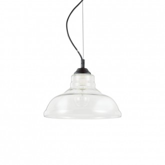IDEAL LUX 112336 | Bistro-IL Ideal Lux függeszték lámpa - BISTRO' SP1 PLATE TRASPARENTE - 1x E27 fekete, átlátszó