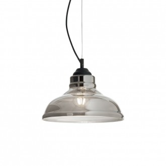 IDEAL LUX 112343 | Bistro-IL Ideal Lux függeszték lámpa - BISTRO' SP1 PLATE FUME' - 1x E27 fekete, füst