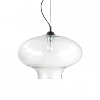 IDEAL LUX 120898 | Bistro-IL Ideal Lux függeszték lámpa - BISTRO' SP1 ROUND TRASPARENTE - 1x E27 fekete, átlátszó