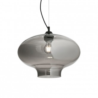 IDEAL LUX 120904 | Bistro-IL Ideal Lux függeszték lámpa - BISTRO' SP1 ROUND FUME' - 1x E27 fekete, füst