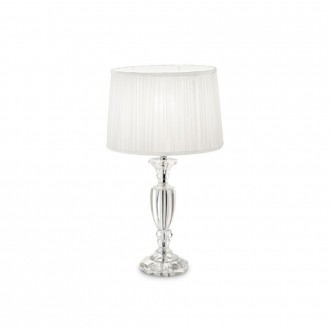 IDEAL LUX 122878 | Kate-IL Ideal Lux asztali lámpa - KATE-3 TL1 - 56cm kapcsoló 1x E27 króm, átlátszó, fehér