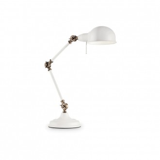 IDEAL LUX 145198 | Truman-IL Ideal Lux asztali lámpa - TRUMAN TL1 BIANCO - 73cm kapcsoló elforgatható alkatrészek 1x E27 matt fehér, sárgaréz
