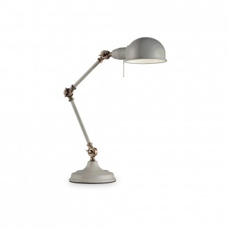 IDEAL LUX 145204 | Truman-IL Ideal Lux asztali lámpa - TRUMAN TL1 GRIGIO - 73cm kapcsoló elforgatható alkatrészek 1x E27 matt szürke, fehér, sárgaréz