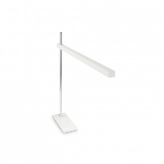 IDEAL LUX 147642 | Gru Ideal Lux asztali lámpa - GRU TL BIANCO - 62cm kapcsoló elforgatható alkatrészek, állítható magasság 1x LED 400lm 3000K fehér, króm