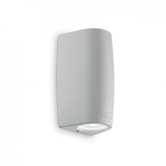 IDEAL LUX 147796 | Keope Ideal Lux fali lámpa - KEOPE AP2 GRIGIO - UV álló műanyag 2x GU10 4000K IP55 UV szürke, szaténfehér