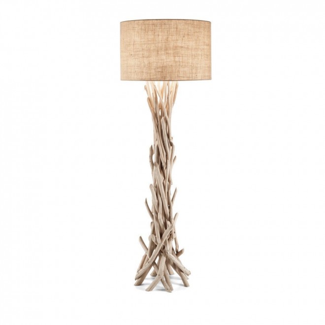 IDEAL LUX 148939 | Driftwood Ideal Lux álló lámpa - DRIFTWOOD PT1 - 157,5cm kapcsoló 1x E27 natúr, vászon
