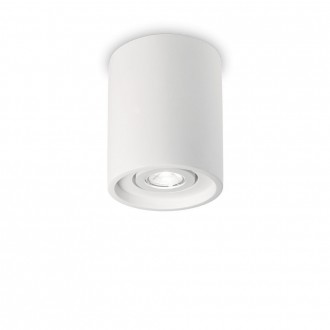IDEAL LUX 150420 | Oak-IL Ideal Lux mennyezeti lámpa - OAK PL1 ROUND BIANCO - elforgatható fényforrás 1x GU10 fehér