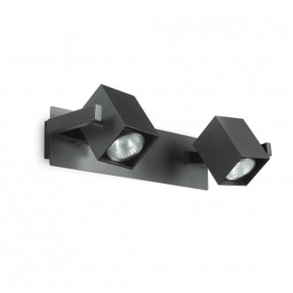 IDEAL LUX 156705 | Mouse Ideal Lux spot lámpa - MOUSE AP2 NERO - elforgatható alkatrészek 2x GU10 matt fekete, króm