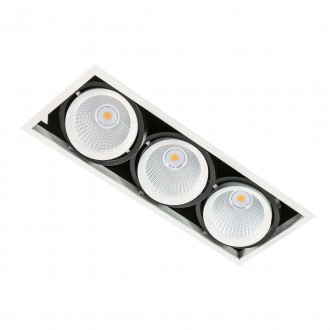 ITALUX GL7108-3/3X18W 3000K WH+BL | Vertico Italux beépíthető lámpa elforgatható fényforrás 378x138mm 3x LED 4200lm 3000K fekete, fehér