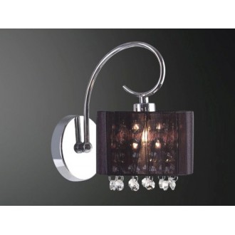 ITALUX MBM1583 /1 | Span Italux fali lámpa 1x E14 fekete, króm, átlátszó