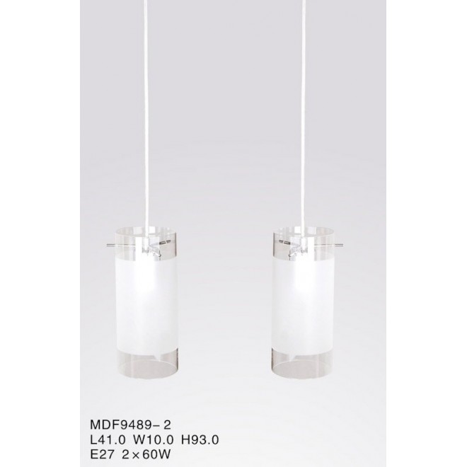 ITALUX MDF9489/2 | Blend Italux függeszték lámpa 2x E27 fekete, fehér, króm