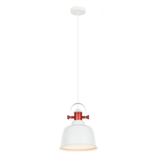 ITALUX MDM-2987/1 W | Treppo Italux függeszték lámpa 1x E27 fehér, piros