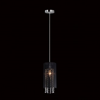 ITALUX MDM1787/1 BK | Lana-IT Italux függeszték lámpa 1x E14 fekete, króm, átlátszó