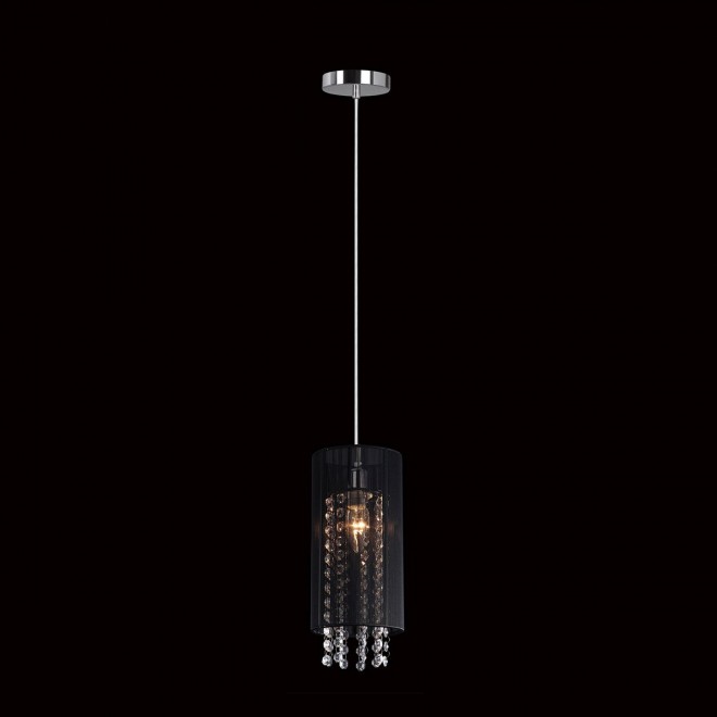 ITALUX MDM1787/1 BK | Lana-IT Italux függeszték lámpa 1x E14 fekete, króm, átlátszó