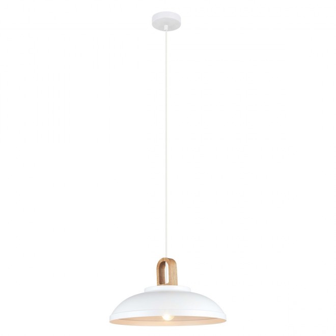 ITALUX MDM3153/1L W | Danito Italux függeszték lámpa 1x E27 fehér, barna