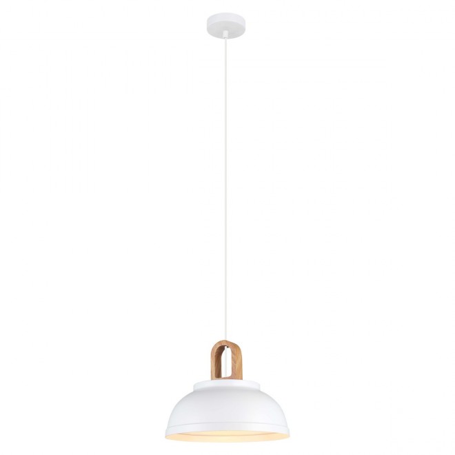 ITALUX MDM3153/1M W | Danito Italux függeszték lámpa 1x E27 fehér, barna