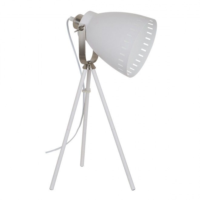ITALUX ML-HN2278-WH+S.NICK | Franklin Italux asztali lámpa 54cm kapcsoló elforgatható alkatrészek 1x E27 matt fehér, matt króm