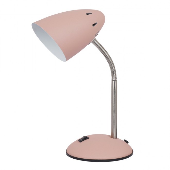 ITALUX MT-HN2013-PINK+S.NICK | Cosmic-IT Italux asztali lámpa 30cm kapcsoló flexibilis 1x E27 rózsaszín, matt nikkel