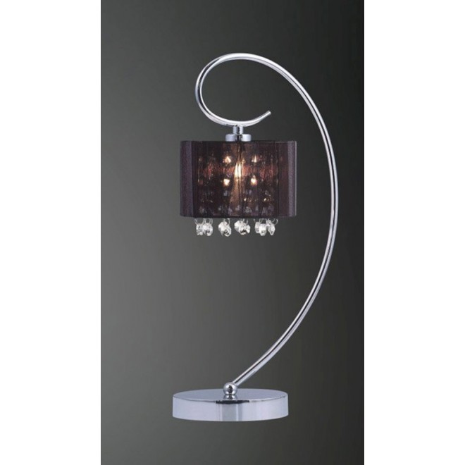 ITALUX MTM1583/1 | Span Italux asztali lámpa 44cm 1x E14 króm, fekete, átlátszó