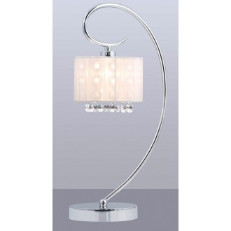 ITALUX MTM1583/1 WH | Span Italux asztali lámpa 44cm 1x E14 króm, fehér, átlátszó