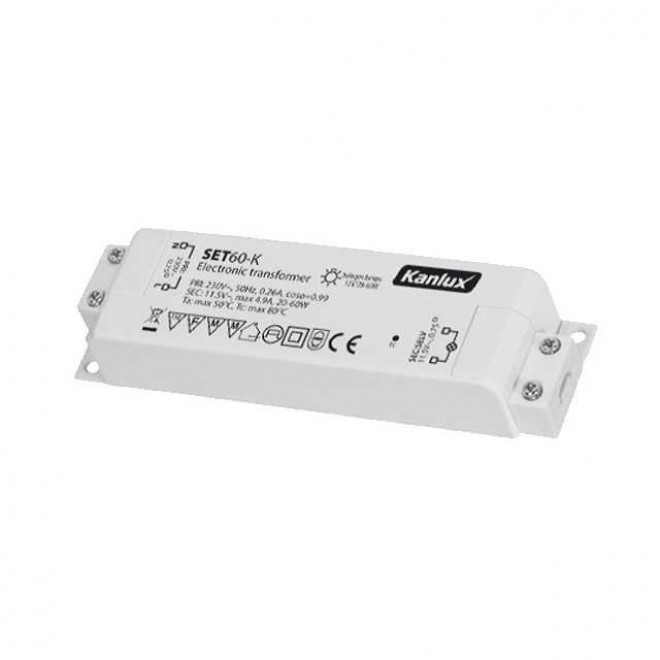 KANLUX 1425 | Kanlux elektronikus transzformátor 60W 11,5V~4,9A téglalap hőbiztosíték fehér