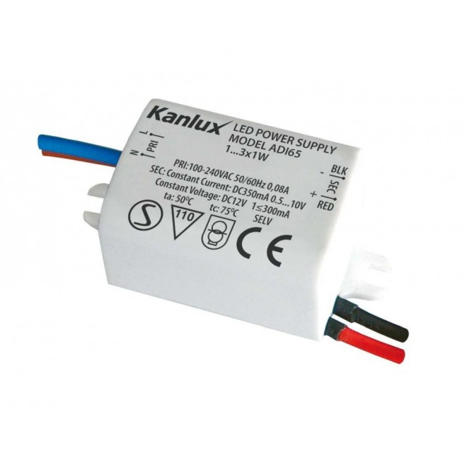 KANLUX 1440 | Kanlux LED tápegység 350mA DC 1-3x 1W 0,5-10V téglalap hőbiztosíték fehér