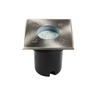 KANLUX 18192 | Gordo Kanlux beépíthető lámpa négyzet 95x95mm 1x LED 50lm 6500K IP67 IK08 ezüst, átlátszó