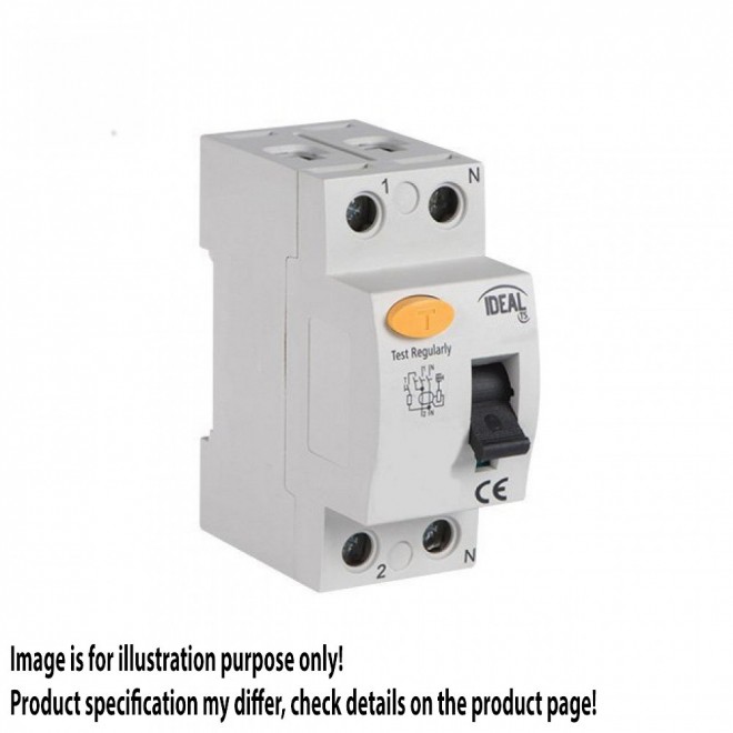 KANLUX 23181 | Kanlux áramvédő kapcsoló (FI relé) 40A DIN35 modul, 2P - AC világosszürke, fekete, sárga