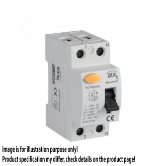 KANLUX 23186 | Kanlux áramvédő kapcsoló (FI relé) 16A DIN35 modul, 2P - AC világosszürke, fekete, sárga