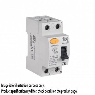 KANLUX 23188 | Kanlux áramvédő kapcsoló (FI relé) 25A DIN35 modul, 2P - A világosszürke, fekete, sárga