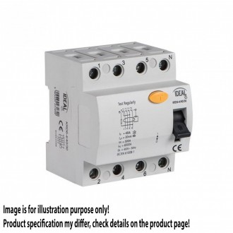 KANLUX 23191 | Kanlux áramvédő kapcsoló (FI relé) 25A DIN35 modul, 4P - A világosszürke, fekete, sárga
