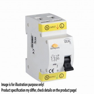 KANLUX 23210 | Kanlux áramvédő kapcsoló (FI relé) + túláramvédő 16A DIN35 modul, 2P B AC világosszürke, fekete, sárga