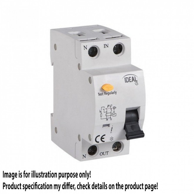 KANLUX 23211 | Kanlux áramvédő kapcsoló (FI relé) + túláramvédő 25A DIN35 modul, 2P B A - AC világosszürke, fekete, sárga
