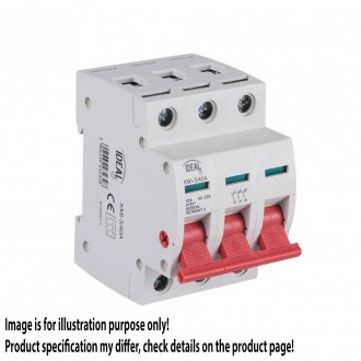 KANLUX 23232 | Kanlux leválasztó kapcsoló DIN35 modul, 3 - 40A világosszürke, piros