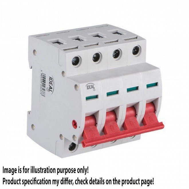 KANLUX 23237 | Kanlux leválasztó kapcsoló DIN35 modul, 4 - 100A világosszürke, piros