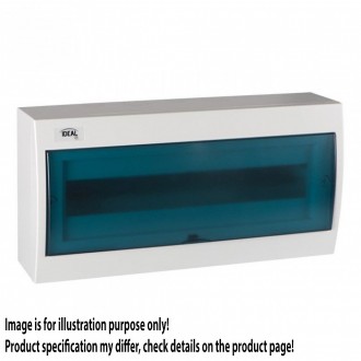 KANLUX 23613 | Kanlux falon kívüli elosztószekrény DIN35, 18P téglalap IP30 IK07 fehér, szürke-kék