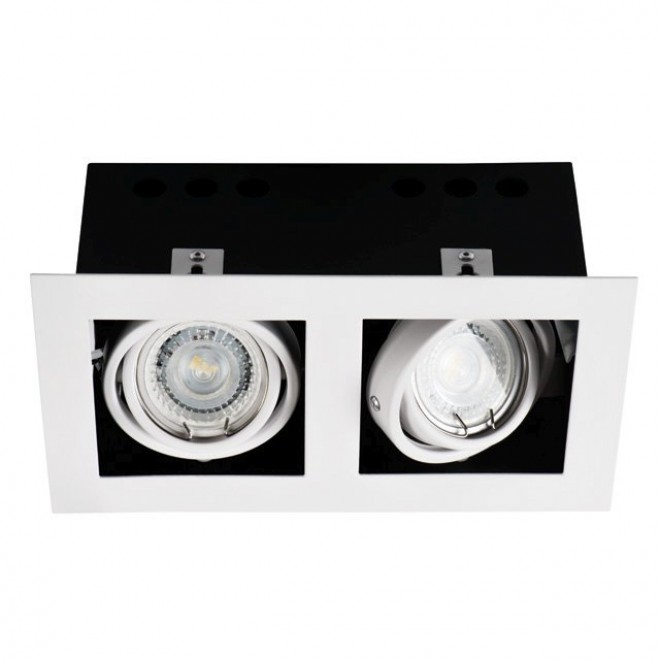 KANLUX 26481 | Meril Kanlux beépíthető lámpa téglalap elforgatható fényforrás 220x120mm 2x GU10 fehér