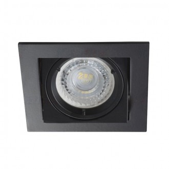 KANLUX 26754 | Alren Kanlux beépíthető lámpa négyzet billenthető, foglalat nélkül 94x94mm 1x MR16 / GU5.3 / GU10 fekete