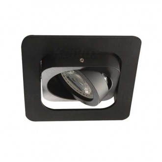 KANLUX 26757 | Alren Kanlux beépíthető lámpa négyzet billenthető, foglalat nélkül 99x99mm 1x MR16 / GU5.3 / GU10 fekete