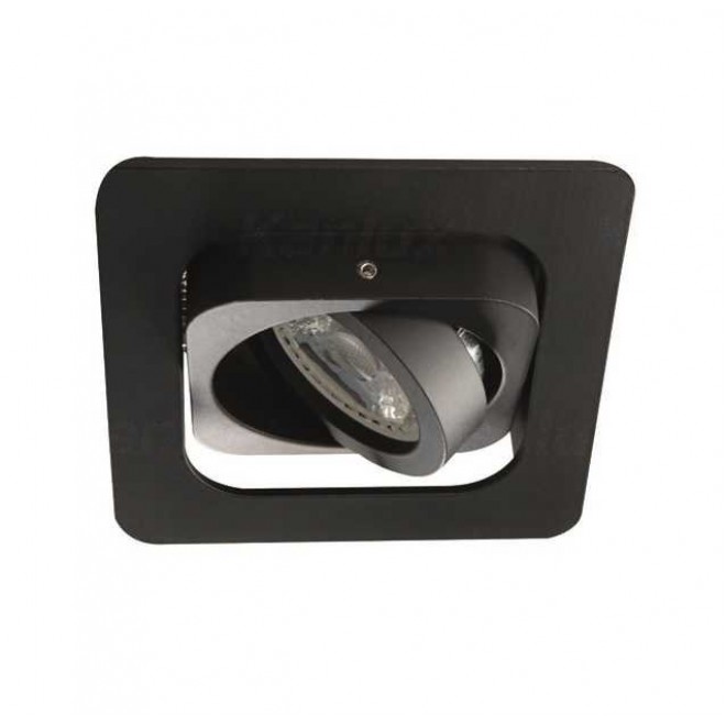 KANLUX 26757 | Alren Kanlux beépíthető lámpa négyzet billenthető, foglalat nélkül 99x99mm 1x MR16 / GU5.3 / GU10 fekete