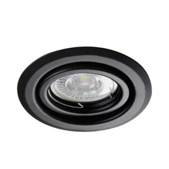 KANLUX 26796 | Alor Kanlux beépíthető lámpa kerek billenthető, foglalat nélkül Ø99mm 1x MR16 / GU5.3 / GU10 matt fekete