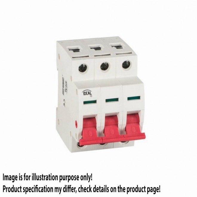 KANLUX 27251 | Kanlux leválasztó kapcsoló DIN35 modul, 3 - 25A világosszürke, piros