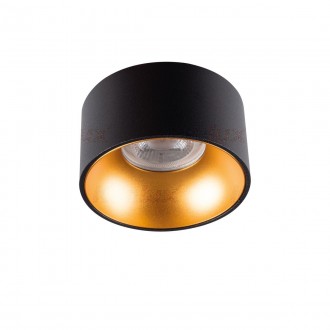 KANLUX 27575 | Riti Kanlux beépíthető lámpa henger Ø85mm 1x GU10 fekete, arany
