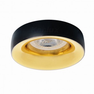 KANLUX 27810 | Elnis Kanlux beépíthető lámpa kerek foglalat nélkül Ø98mm 1x MR16 / GU5.3 / GU10 fekete, arany