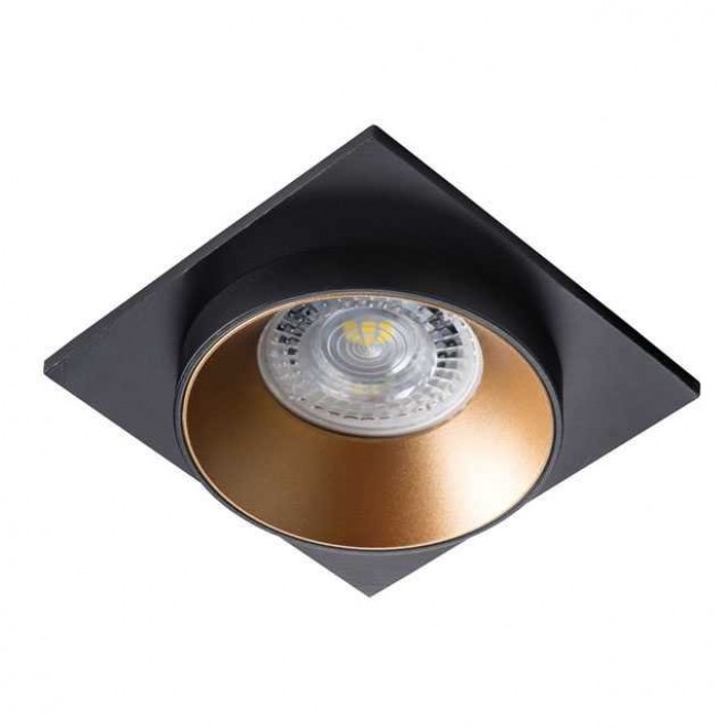 KANLUX 29134 | Simen Kanlux beépíthető lámpa négyzet foglalat nélkül 92x92mm 1x MR16 / GU5.3 / GU10 fekete, fekete, arany