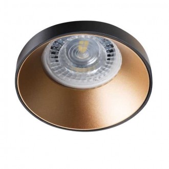 KANLUX 29137 | Simen Kanlux beépíthető lámpa kerek foglalat nélkül Ø75mm 1x MR16 / GU5.3 / GU10 fekete, arany