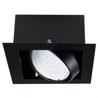 KANLUX 32930 | Mateo Kanlux beépíthető - mélysugárzó lámpa négyzet elforgatható fényforrás 195x195mm 1x GU10 / ES111 fekete